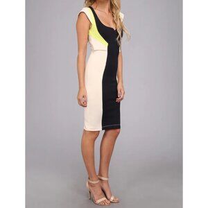 French Connection Monroe Color Block Dress NWT Size 6 Tan Yellow Navy